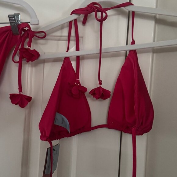 Shade and Shore Red Two Piece Bikini Swimsuit Set Size L Large 12-14 New - Picture 13 of 16